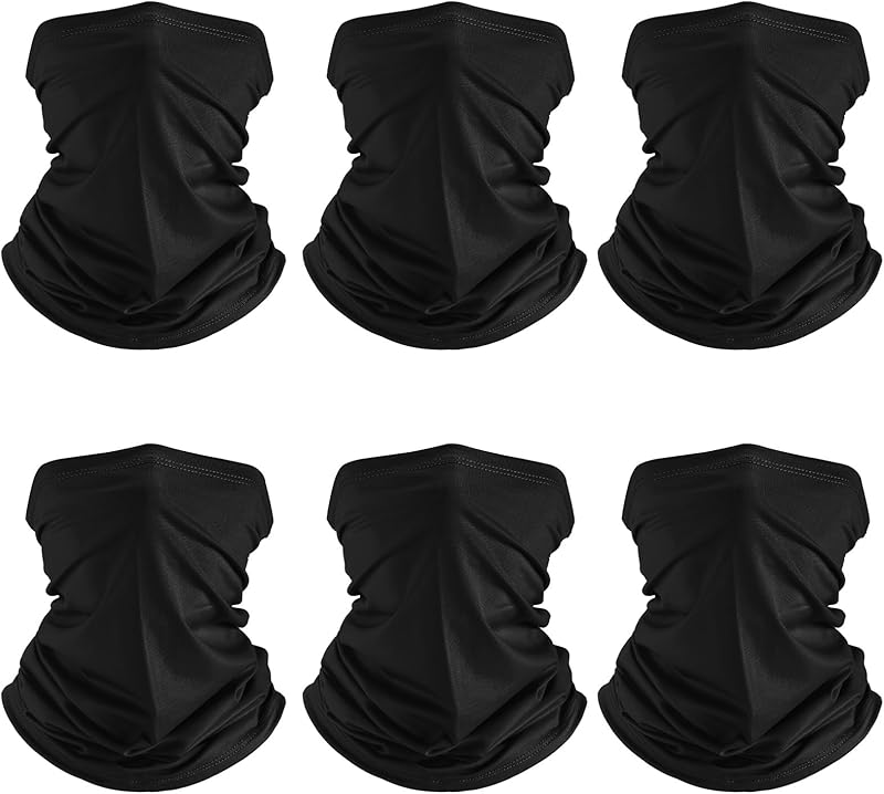 Geyoga 6 Pieces Summer UV Protection Cooling Neck Gaiter Face Clothing Neck Gaiter Mask Scarf Sunscreen Breathable Bandana