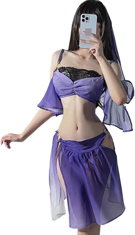 SINROYEE Women Sexy Cosplay Lingeries Anime Maid Dress Halloween Chinaese Classical Cosplay Princess Dancer Outfit