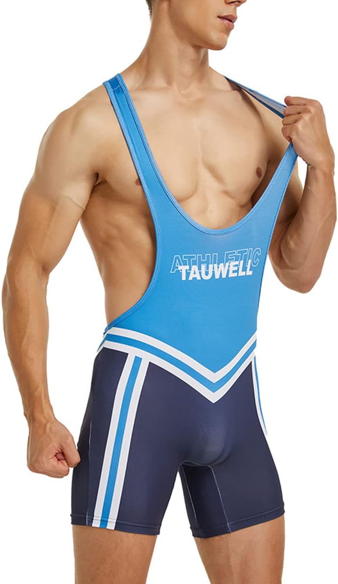Men's Wrestling Singlets Athletic Supporters Slim Fit Sport Bodysuit Sleeveless Active Wrestling Leotard Jumpsuits