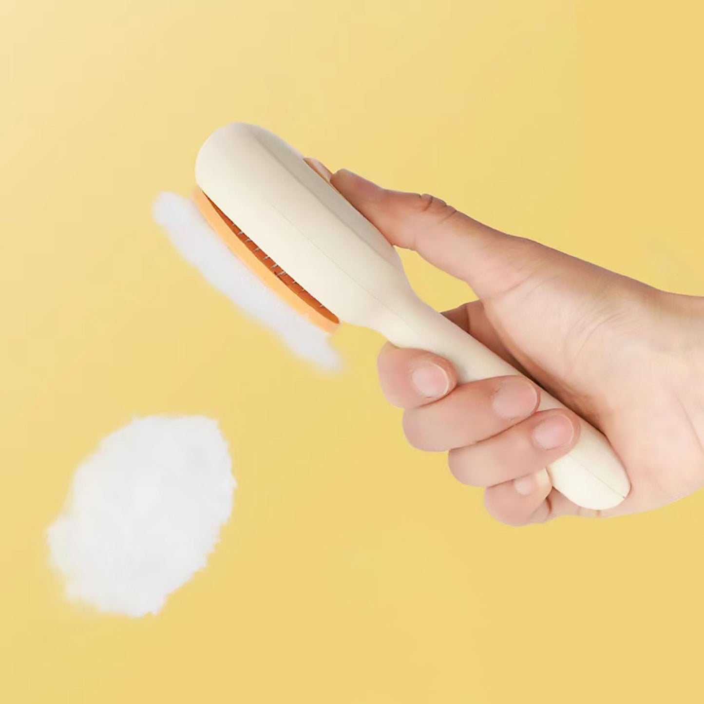 Pet Brush.Cat Brush For Shedding.Cat Hair Brush For Indoor Cats.Floating Hair Brush. Dog Hair Shedding Jerking Cat Magic Tool Clean Hair Special (Milk yellow)