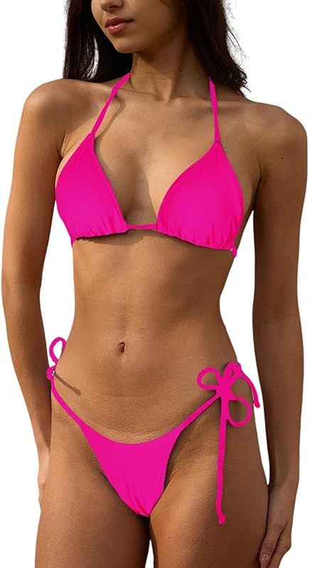 Bikini Sets Women Thongs Cheeky Two Piece Swimsuit Sexy Swimwear Triangle Cute Bathing Suit String