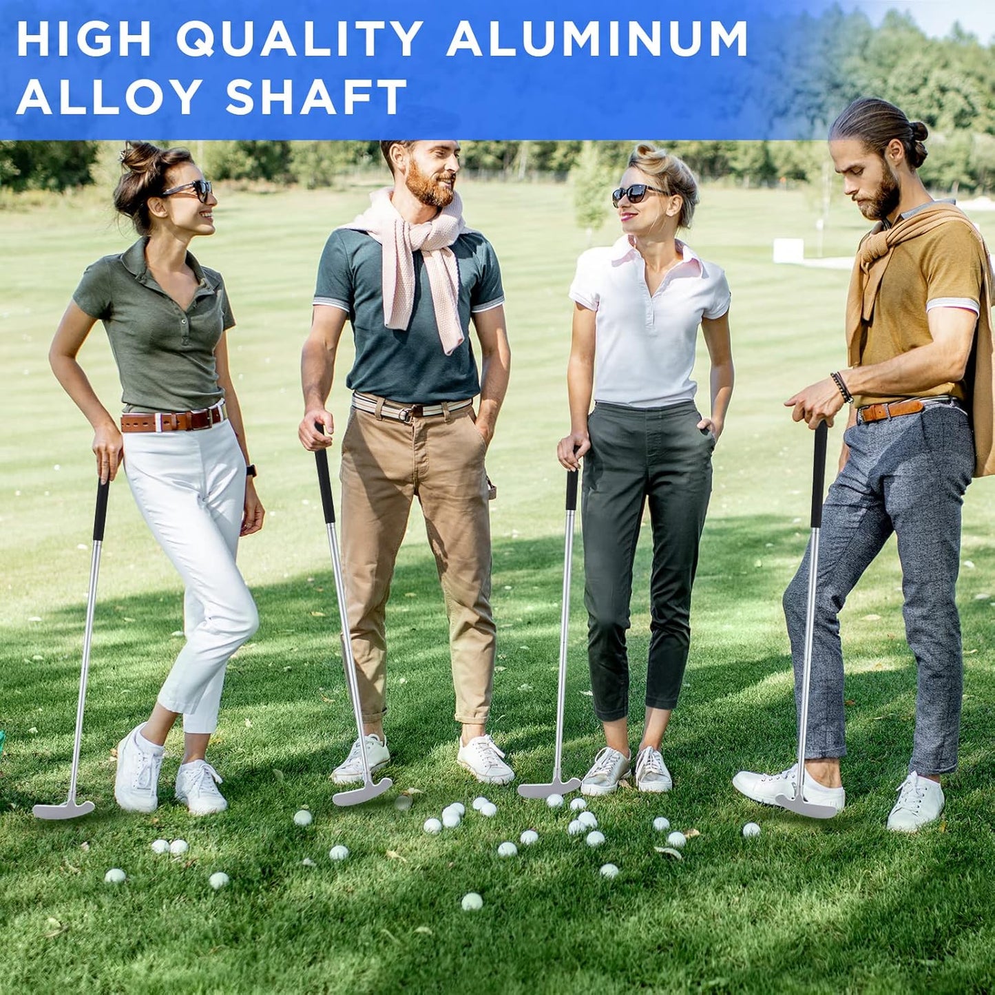 Wettarn 3 Sets Golf Putter Two Ways for Men Women Kids Club with 6 Practice Golf Balls for Left or Right Handed Golfers Indoor Outdoor