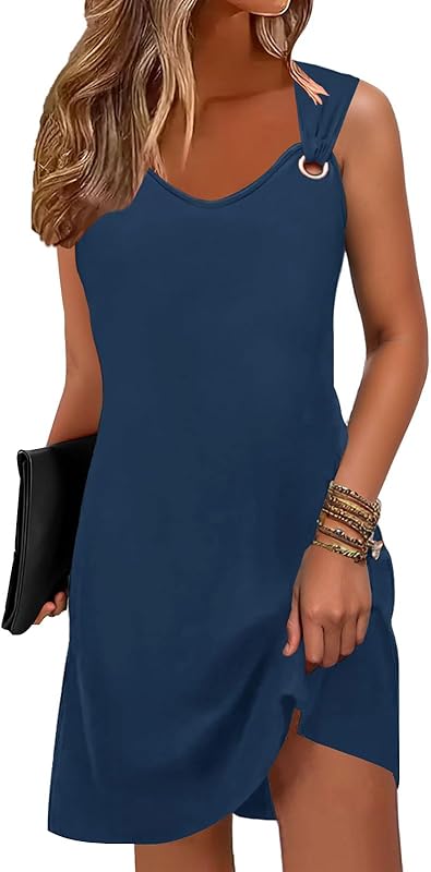 ETCYY Summer Dresses for Women 2025 Vacation Beach Cover Ups Swimsuit Sleeveless Sundresses Casual Loose Tank Sun Dresses