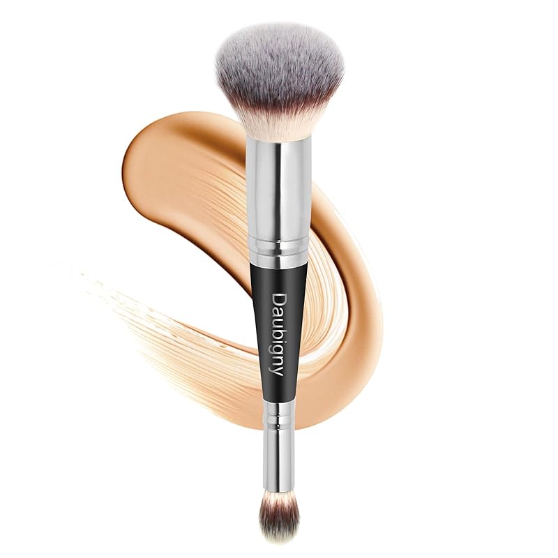 Daubigny Makeup Brushes Dual - ended Foundation Brush Concealer Brush Perfect for Any Look Premium Luxe Hair Rounded Taperd Flawless Brush Ideal for Liquid, Cream, Powder,Blending,Concealer(Angled) - TrendyLookz