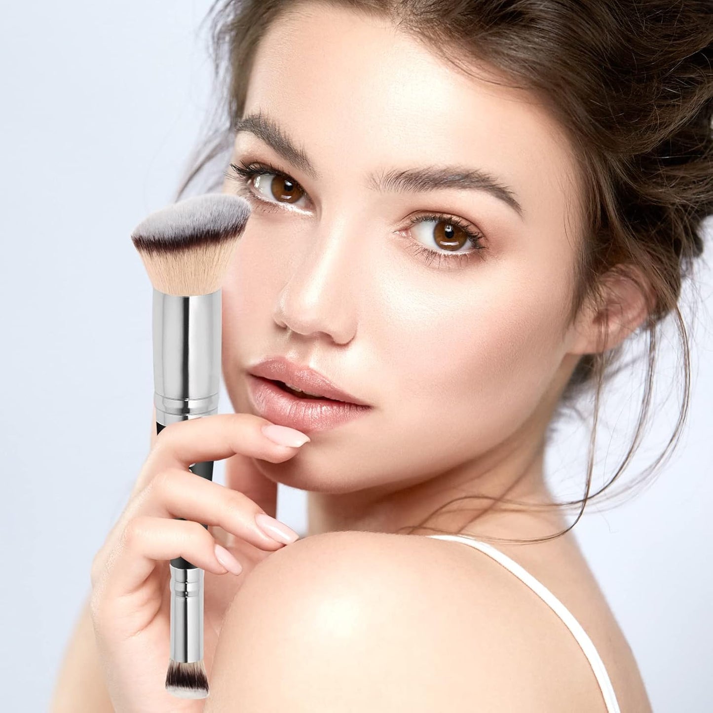 Daubigny Makeup Brushes Dual - ended Foundation Brush Concealer Brush Perfect for Any Look Premium Luxe Hair Rounded Taperd Flawless Brush Ideal for Liquid, Cream, Powder,Blending,Concealer(Angled) - TrendyLookz