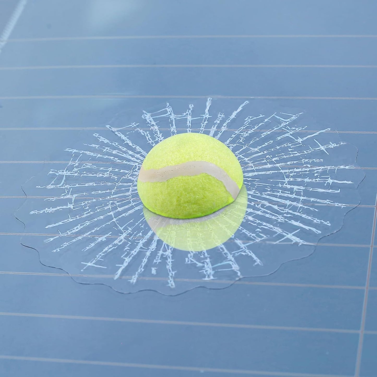 3D Prank Tricky Broken Glass Sticker Car Window Ball Hits Self Adhesive Funny Car Stickers (Tennis)