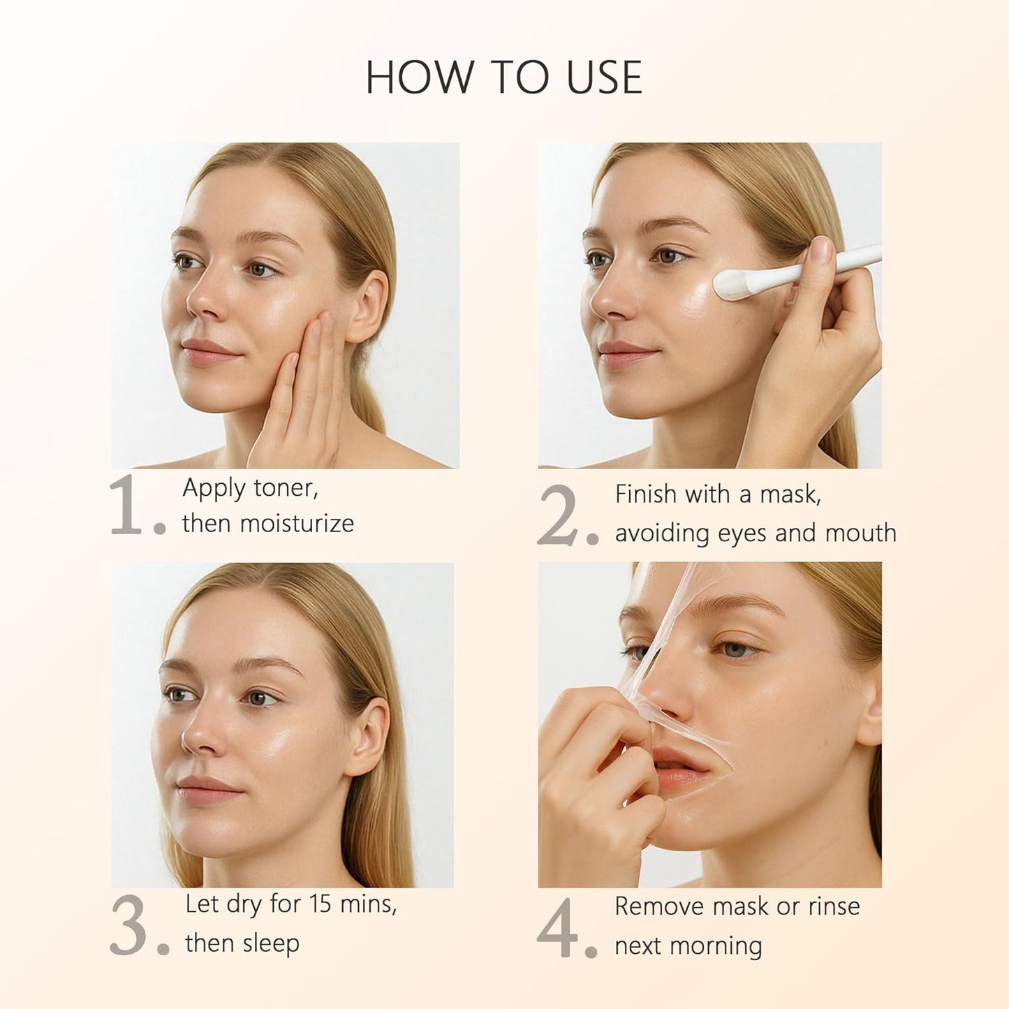 Turmeric Kojic Collagen Peel Off Mask, Turmeric Overnight Wrapping Peel Off Gel Mask for Spots Remover, Dull Skin, Controlling Oil, Skincare Facial Mask 2.65 Fl Oz (2)