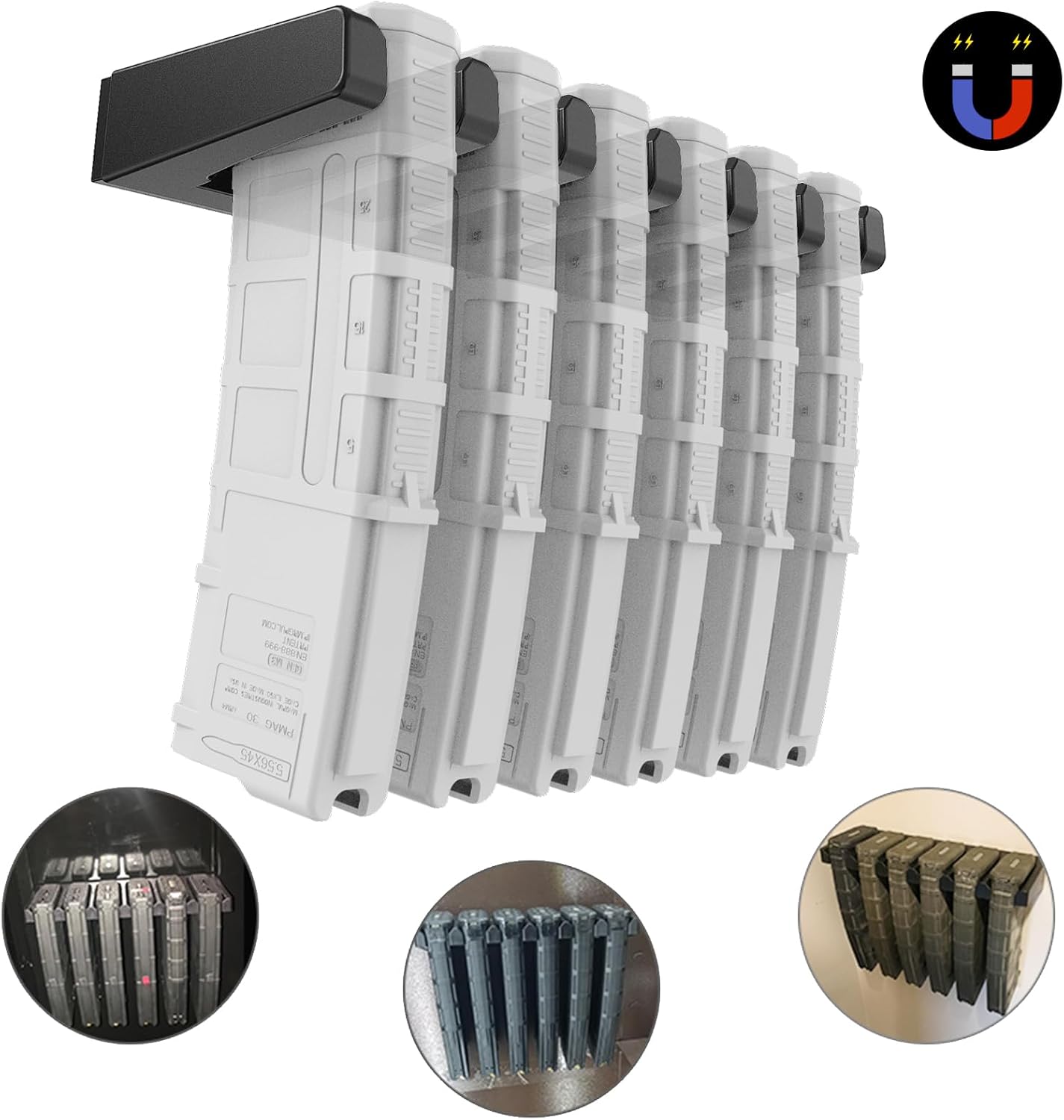 PMAG Wall Mount,AR Mag Holder, Mag Storage Rack for Amend 2, Hexmags, MFTmags,Magazine Display for PMAG 30 Round 5.56 223