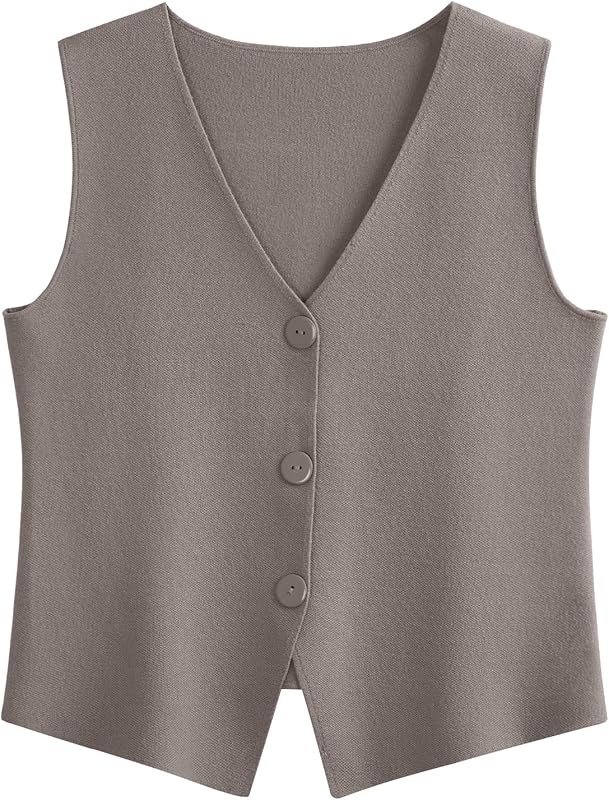LILLUSORY Sweater Vest Women Sleeveless V Neck Trendy Spring Tops Dressy Button Up 2025 Knit Work Business Casual Outfits