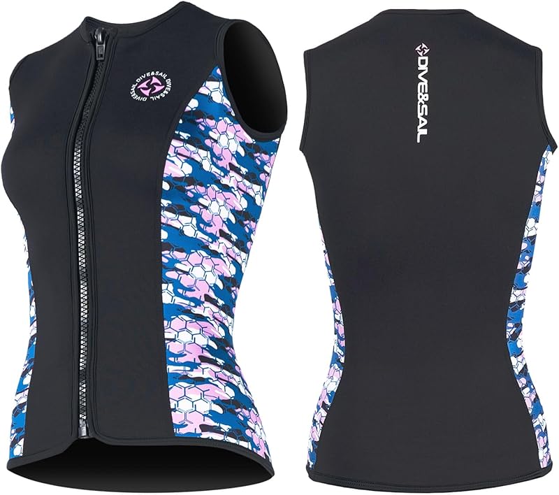 Wetsuit Top Men Women Wetsuit Vest 3mm Neoprene Front Zip Sleeveless Wet Suit Tops Jacket Diving Vest Swimming Canoeing Surfing