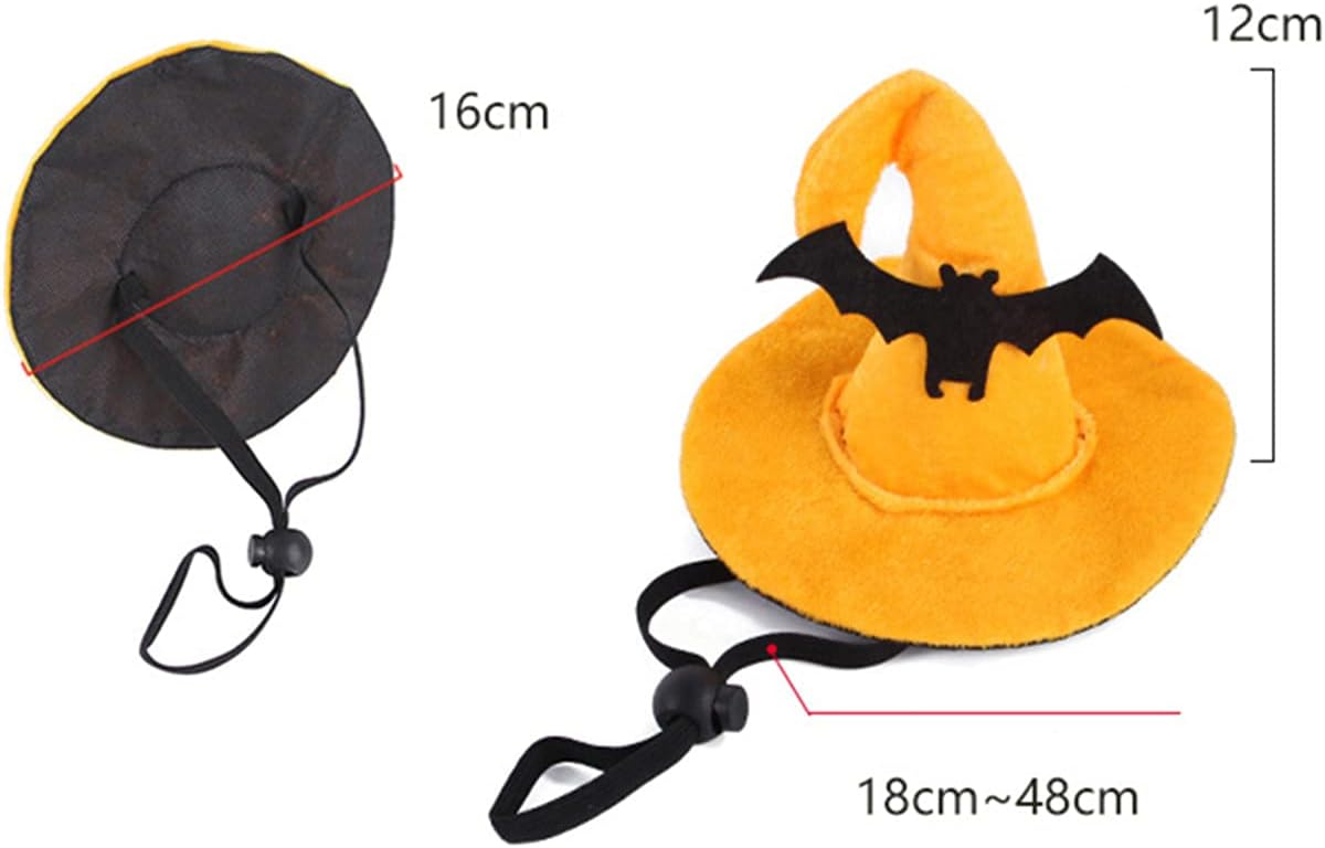 Dzrig Halloween Dog Hat Funny Pet Headgear Adjustable Bat Headdress Cute Witch Hat for Dog Cat Pet Halloween Party Accessories Costume Supplies - TrendyLookz