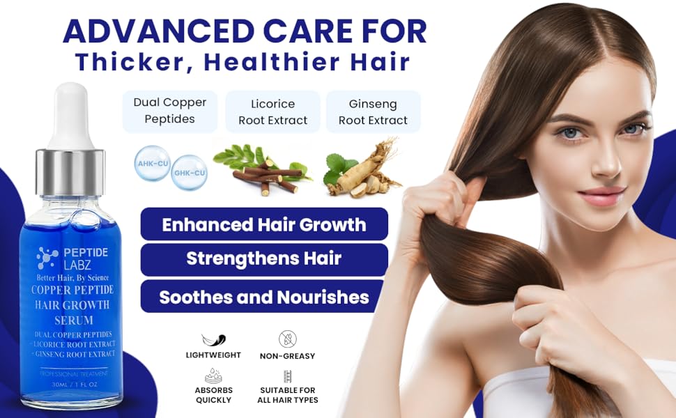 Copper Peptide 10% GHK-CU, 5% AHK-CU peptides Hair Growth Treatment Serum