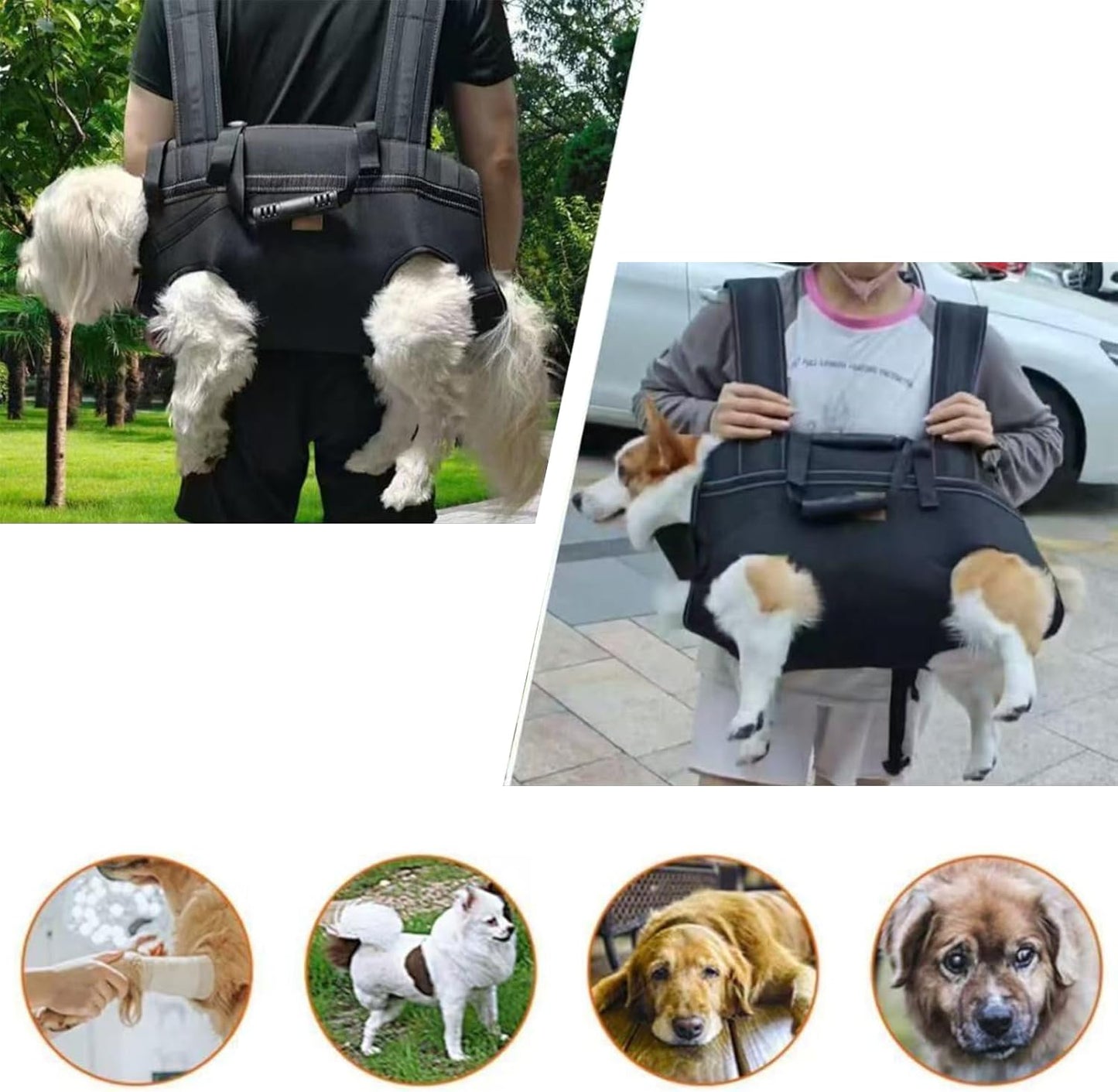 Sac à Dos de randonnée pour Chien, Sangle de Transport Horizontale réglable et Portable pour Chien, vêtements et Accessoires multifonctionnels pour Voyage, randonnée, vélo, Urgence, Sport, extérieur