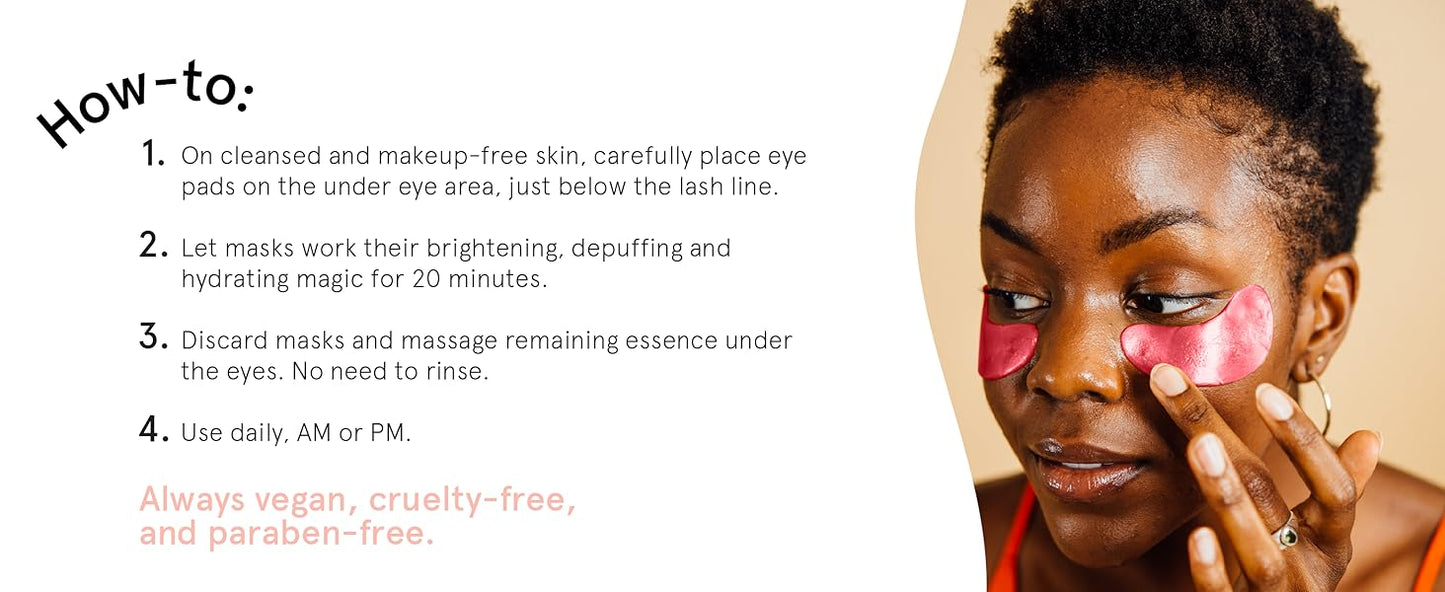 grace & stella Award Winning Under Eye Mask - Reduce Dark Circles, Puffy Eyes, Undereye Bags, Wrinkles - Gel Under Eye Patches - Gifts for Girlfriend - Vegan Cruelty-Free Self Care (48 Pairs, Pink)