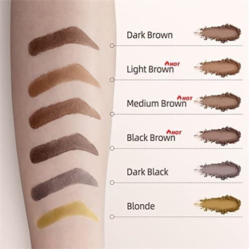 Eyebrow Stamp and Eyebrow Stencil Kit, Eye Brow Stencil Kit for Beginners 24 Reusable and Washable Eyebrow Shaping Kit, Brow Stencil and Stamp Kit Smudge-Proof & Long-Lasting (Light Brown)