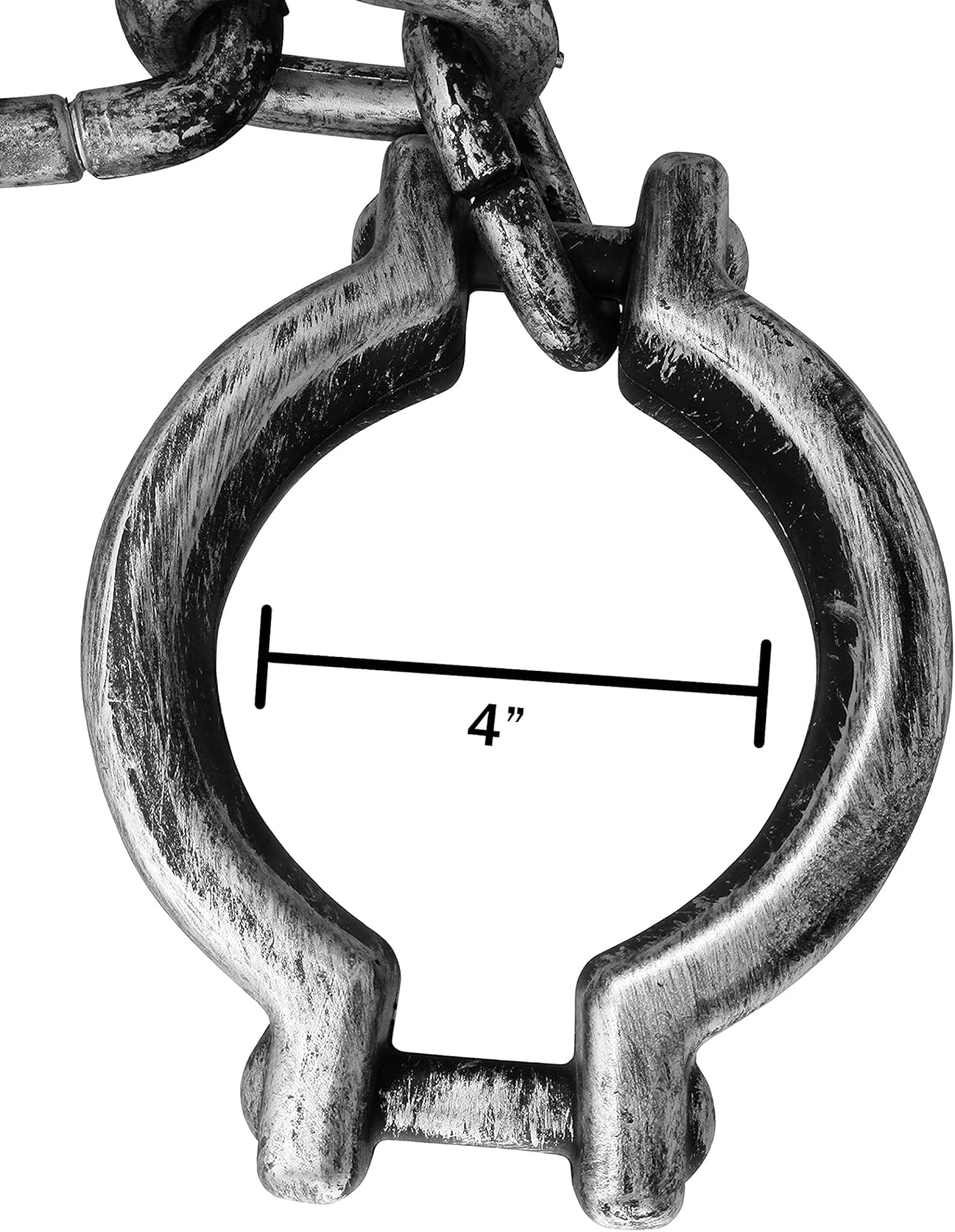 Nicky Bigs Novelties Plastic Shackles with Chain 34.5" Fake Handcuffs Prop for Prisoner Ghost Dungeon Halloween Costume Haunted House Decor Lightweight Adult Accessory