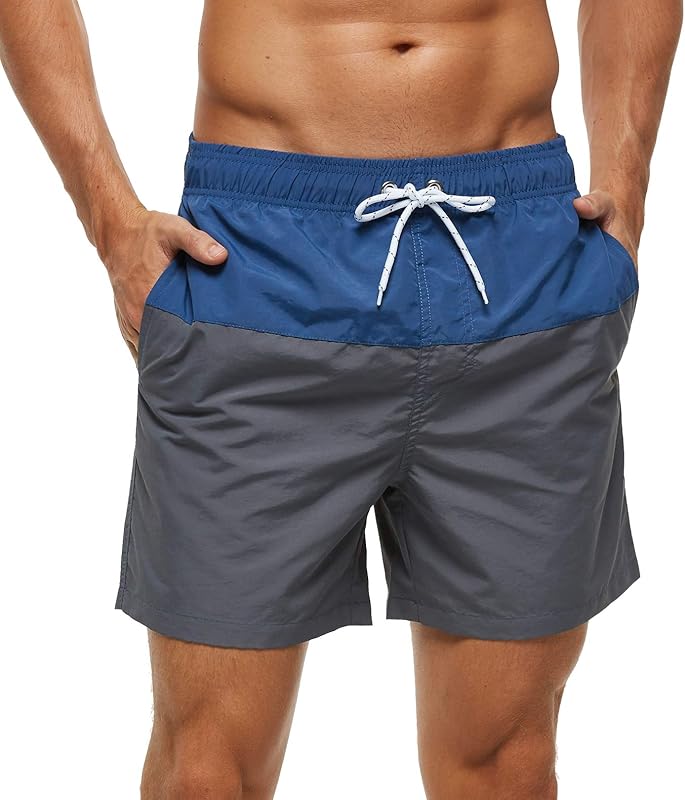 SILKWORLD Men's Swim Trunks Quick Dry Beach Shorts with Pockets