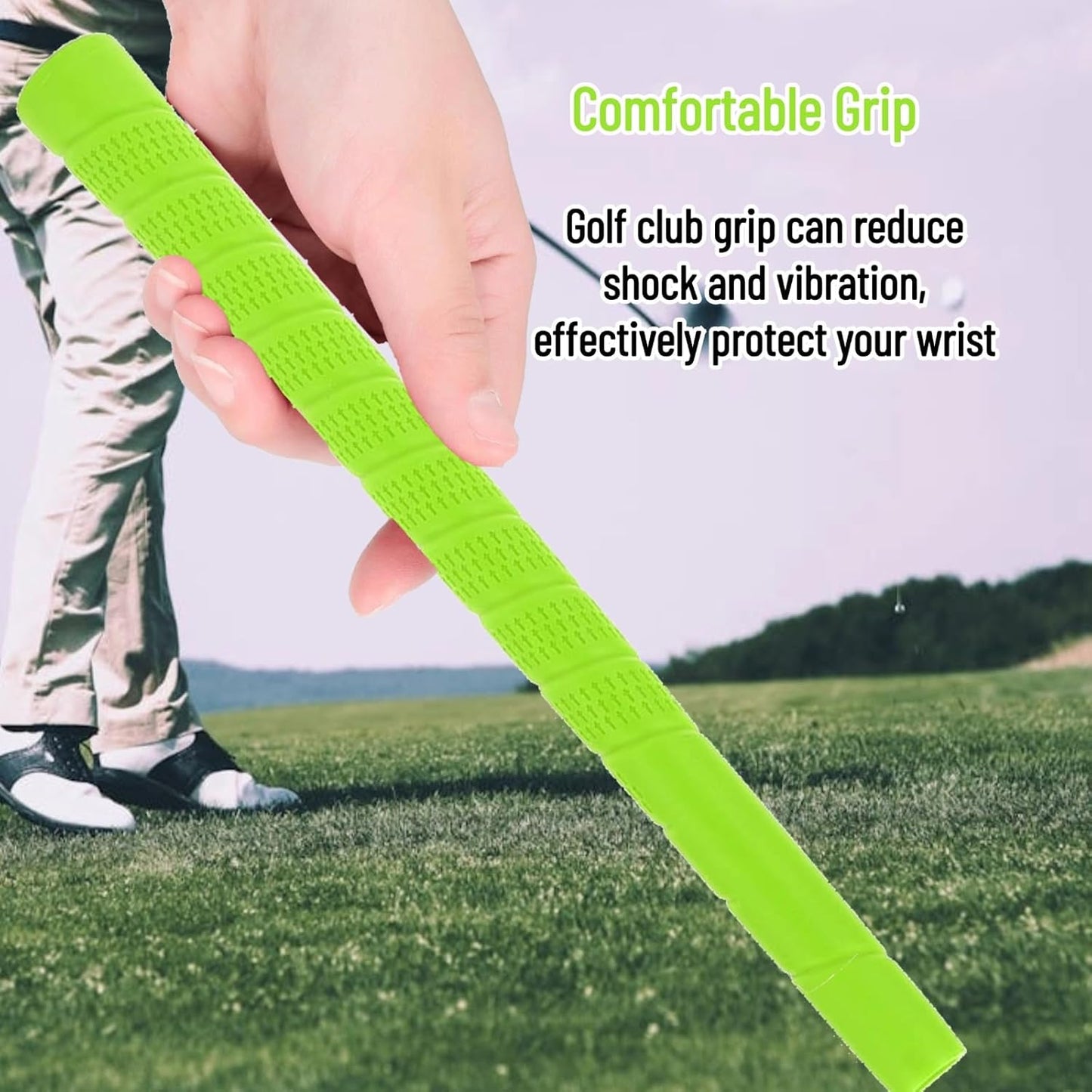 Golf Grip, Anti Slip Rubber Golf Putter Grip Breathable for Children Beginner Training(green)