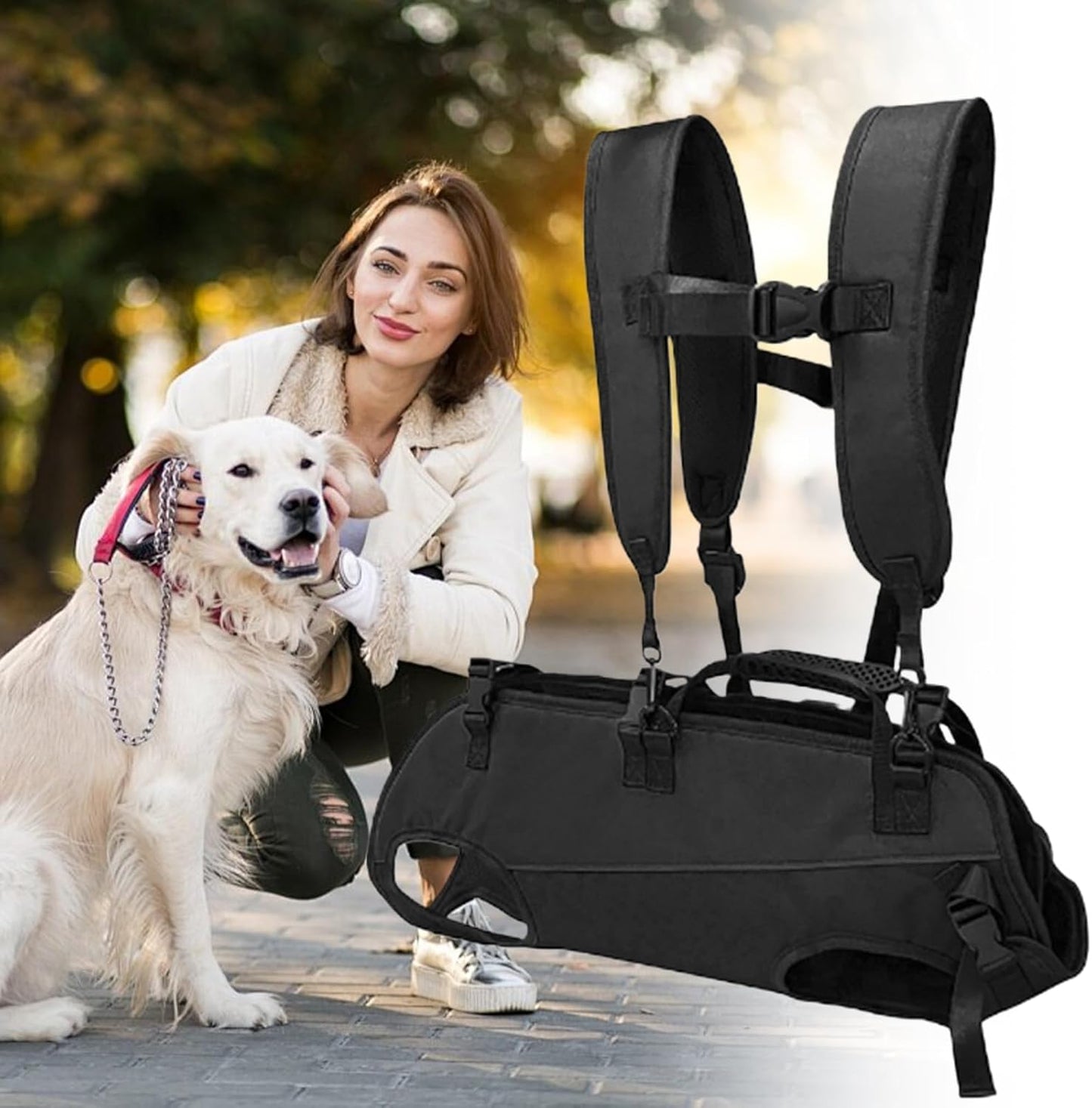 Sac à Dos de randonnée pour Chien, Sangle de Transport Horizontale réglable et Portable pour Chien, vêtements et Accessoires multifonctionnels pour Voyage, randonnée, vélo, Urgence, Sport, extérieur