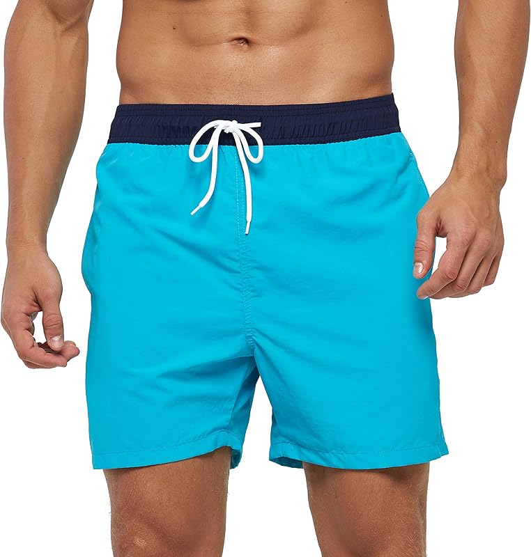SILKWORLD Men's Swim Trunks Quick Dry Beach Shorts with Pockets