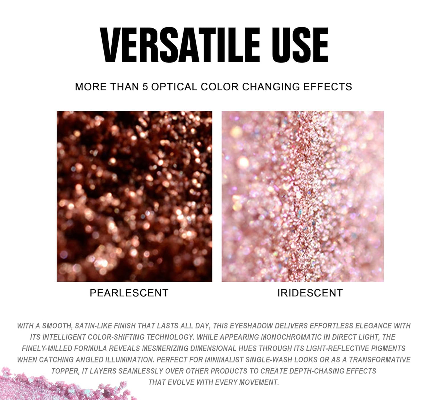 Chameleon Maroon Glitter Eyeshadow, Highly Pigmented Multichrome Color Shifting Shimmer Single Shadow, Holographic Sparkling Inner Corner Highlighter Shimmer Eye Makeup Palette, 03 Mocha
