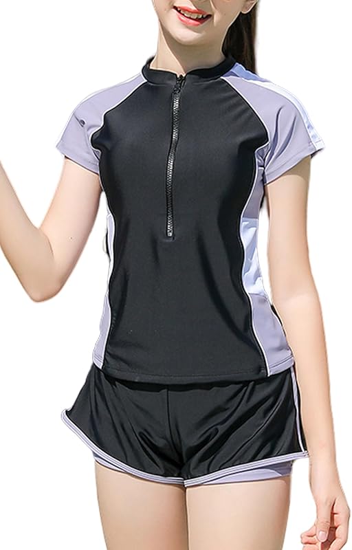 Happy Cherry Girls Rash Guard Swimsuit Modest Swim Set UPF 50 Bathing Suit Beach Swimwear 6-16 Years