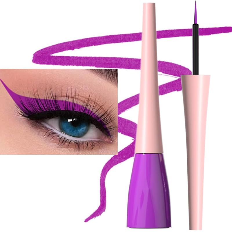 evpct 2Pcs White Black Liquid Eyeliner Set Waterproof White Eye Liners for Women Eyes Wing Eyeliner Stamps Shapes Colored Eyeliner delineador de ojos a prueba de agua contra el agua blanco para ojos