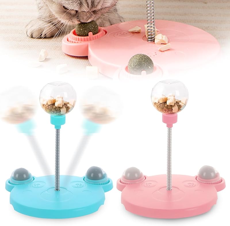 Pet Toy Treat Dispenser, 2025 New Interactive Pet Toy, Treat Dispensing Dog Toys, Treat Dispensing Ball for Indoor Dog and Cat (Blue1-1pcs)