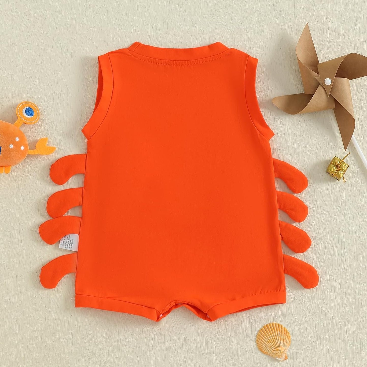 Newborn Crawfish Outfit Baby Girl Smocked Outfits Lobster Costume Onesie Sleeveless Summer Clothes