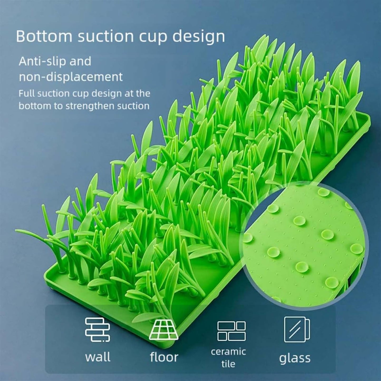 Lick Lawn for Cats, Lick Lawn Enrichment Mat, Silicone Grass Mat for Cats, LickLawn for Cat, Silicone Slow Feeding Snuffle Mat for Cat and Dogs, for Foraging and Stress Relief