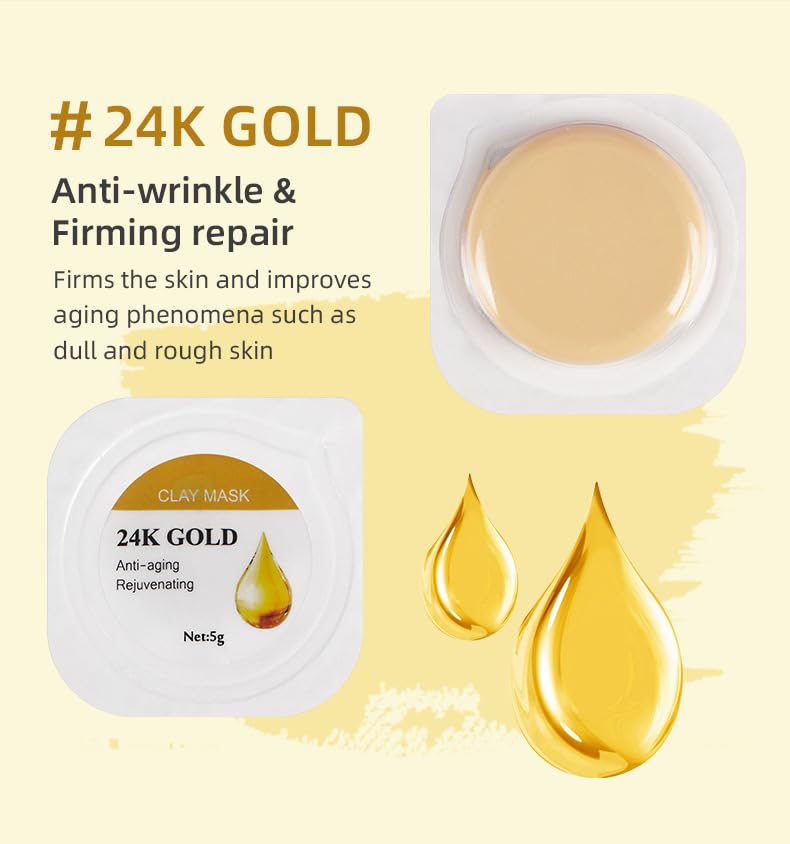 Organic Clay Mask Kit Private Label Turmeric Green Tea Pink Rose Face Mud Clay Mask Facial Mask For Acne Skin (SET 02)