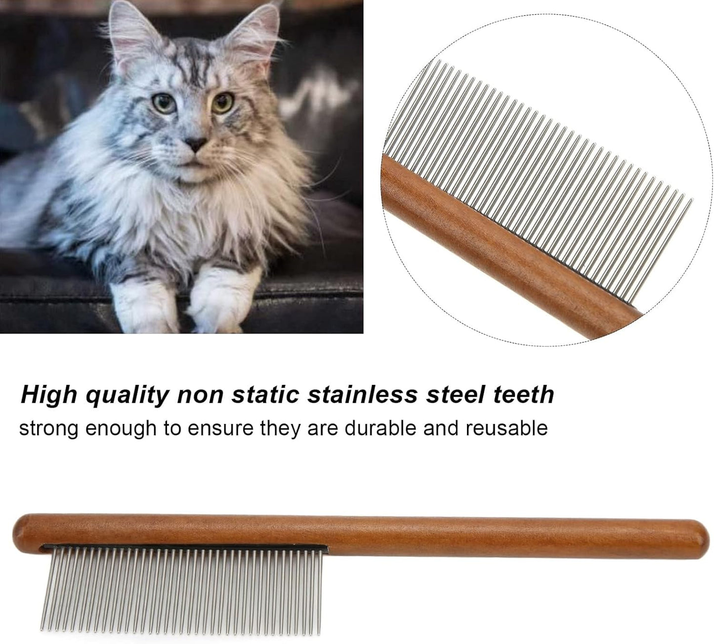 Kittynokurashi ムダWoolソフトブラシCat コーム Cats and Dogsコーム Woodenハンドルブラシ Flea Removalりコーム ペットUse マッサージ LinkまりをTakeりDivisionく Painくない Short Hair Medium Hair Long Hair Suitable for both Cats and Dogs (1個)