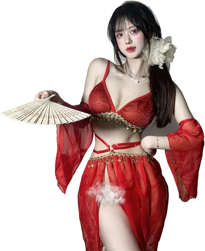 SINROYEE Women Sexy Cosplay Lingeries Anime Maid Dress Halloween Chinaese Classical Cosplay Princess Dancer Outfit