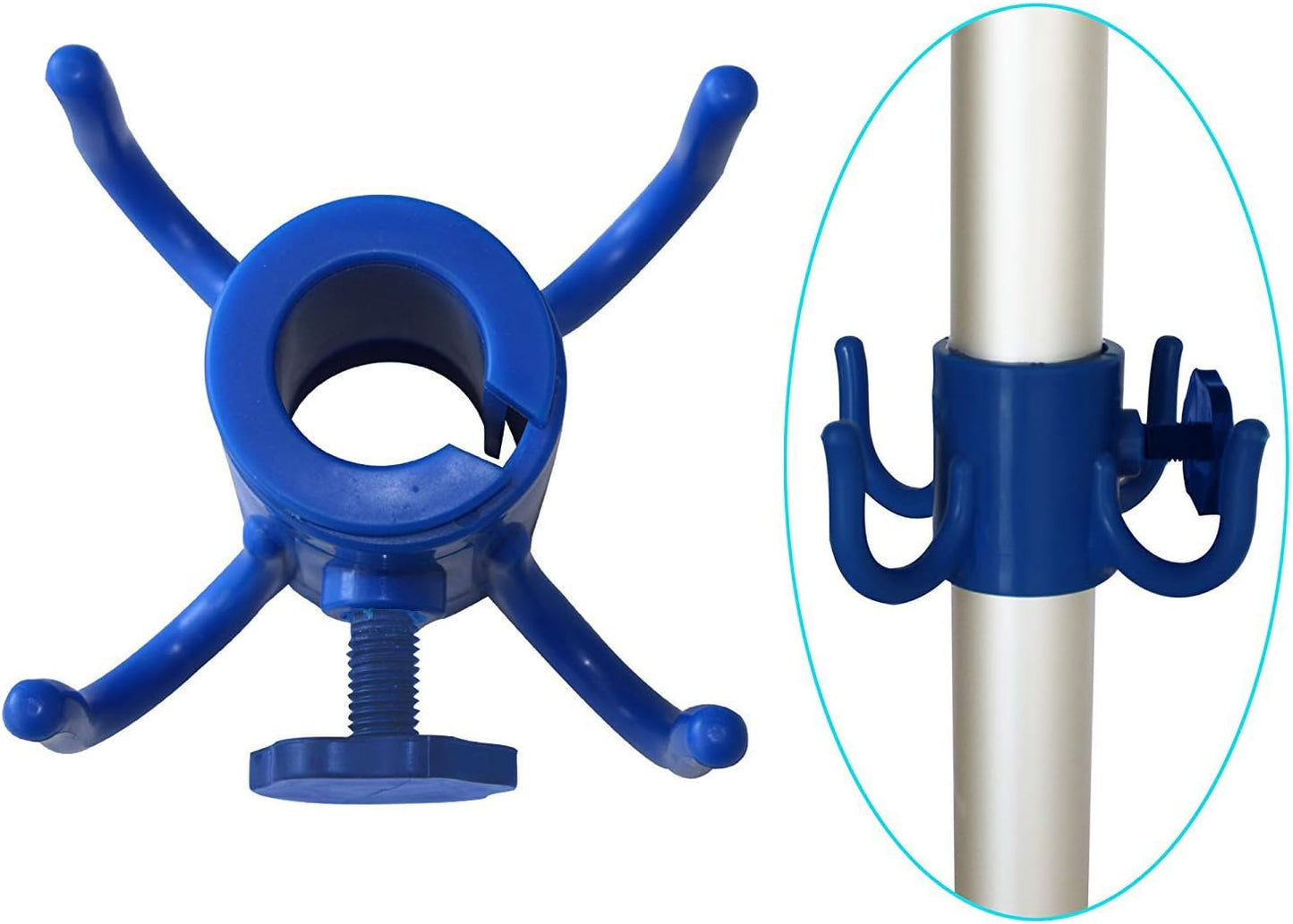 AMMSUN Beach Umbrella Hanging Hook,4-prongs Plastic Umbrella Hook Hanging for Towels /Hats/Clothes/Camera/Sunglasses/ Bags,Fit for Beach,Camping Trips Blue