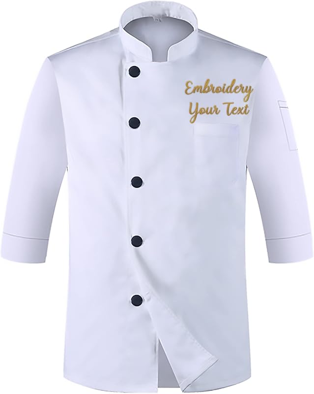 Personalized Chef Jacket Custom Embroidered Chef Coat for Men Women Short Sleeve Uniform Shirt for Restaurant Hotel