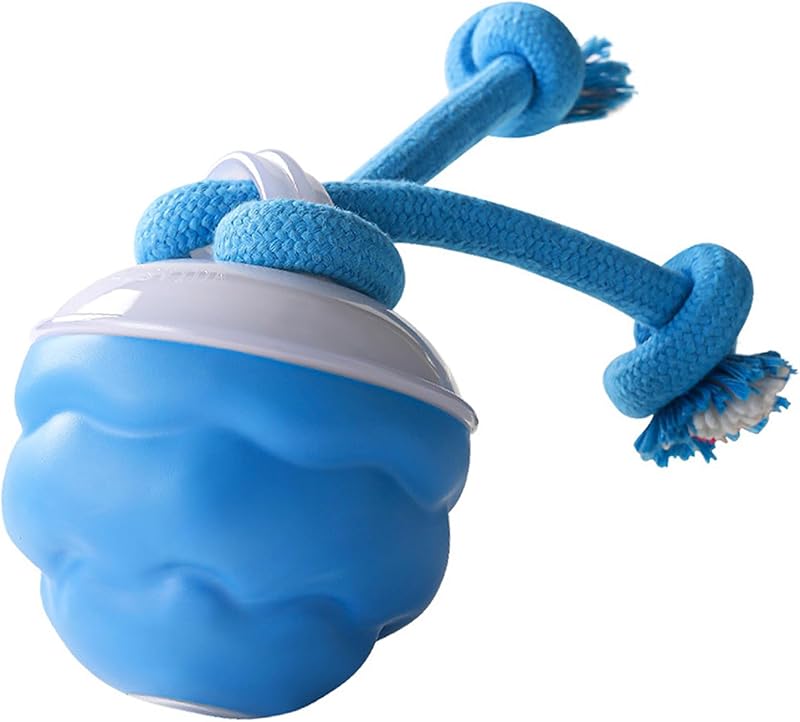 Interactive Dog Toys Ball, Automatic Moving Rolling Pet Toy with Touch Activated, Active Rolling Ball Products for Puppy Small Medium Dogs, Squeaky, USB Rechargeable, Keep Them Busy (Blue)