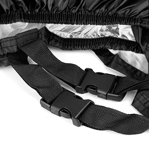 Motorcycle Cover All Season,Universal Weather Quality Waterproof Sun Outdoor Protection Scooter Shelter Tear Proof Night Reflective & Lock-Holes Storage Bag Fits up to 105" Motorcycles Vehicle