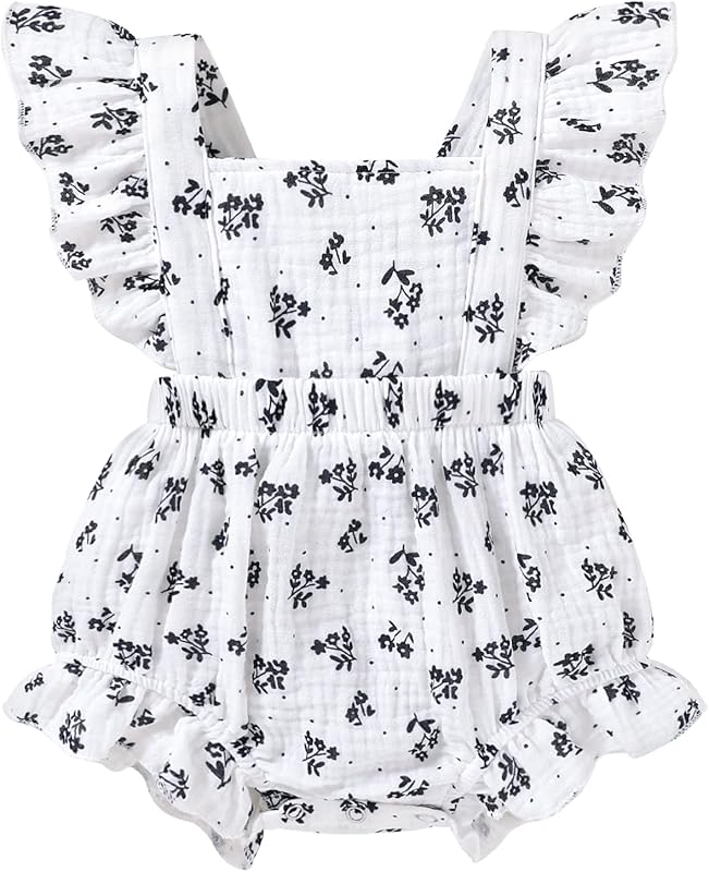 Happy Town Newborn Baby Girl Clothes Infant Summer Romper Sleeveless Floral Cute Outfits One Piece Jumpsuit Bodysuit