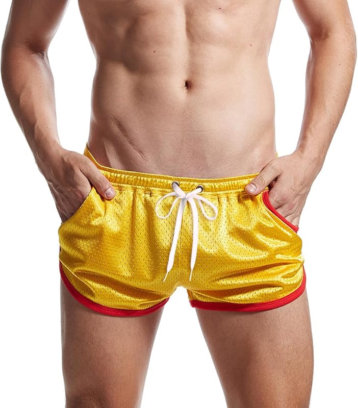 AIMPACT Mens Mesh 3 Inch Booty Shorts Sexy Side Split Athletic Workout Running Shorts