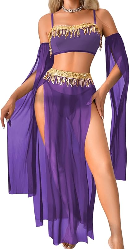 Exotic Wear Dancer Outfits,High Slit Skirt Sexy Lingerie For Women,Belly Dance Costume Cosplay Festival