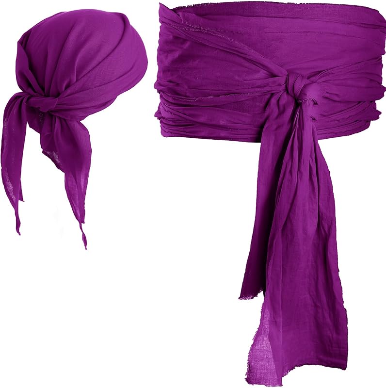 SATINIOR Halloween Pirate Costume Accessories Medieval Costume Bandana Headscarf,Sash Belt for Women and Men