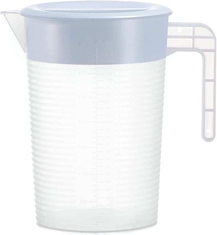 0.66 Gallon/2.5 Litre Plastic Pitcher with Lid BPA-FREE Eco-Friendly Carafes Mix Drinks Water Jug for Hot/Cold Lemonade Juice Beverage Jar Ice Tea Kettle (Blue, 81oz)