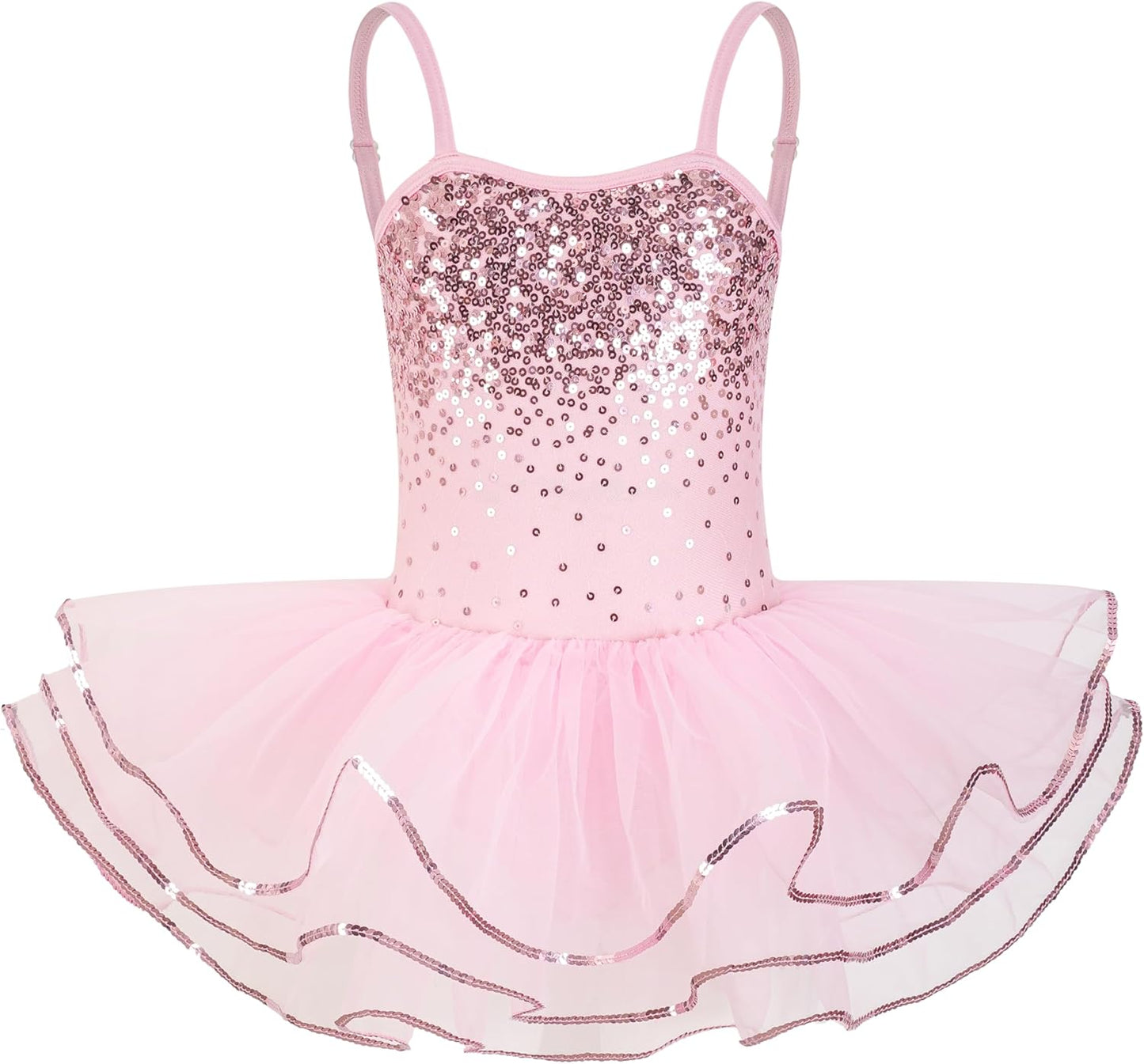 Enchanta Olivia Girls Sequin Leotard Dress Costumes. Ballet Leotards Tutu Dress Ballerina Outfit Dance Costume for Kids - TrendyLookz