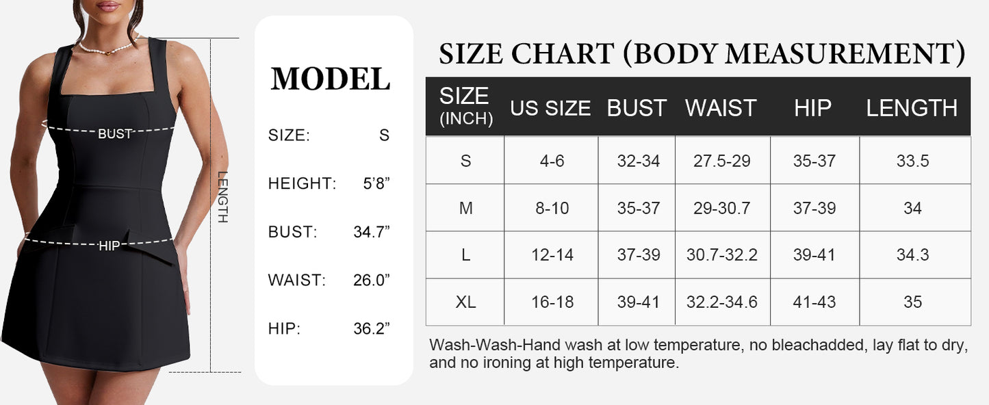 BORIFLORS Women's Sexy Bodycon Corset Mini A Line Dresses Sleeveless Square Neck Party Short Dress