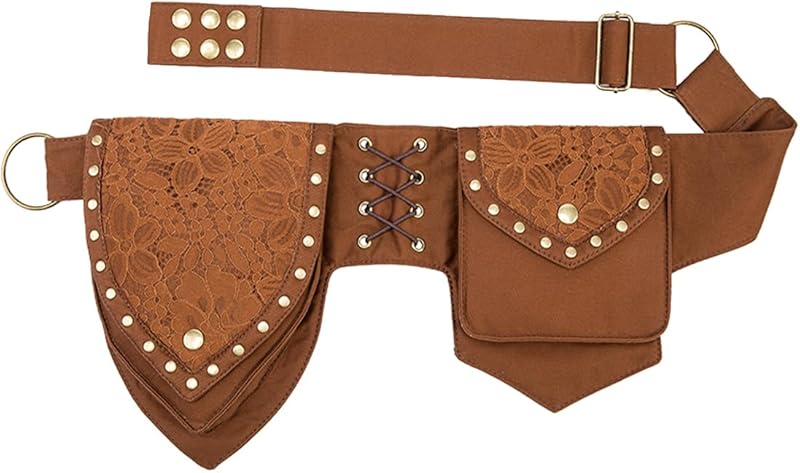 Larswon Renaissance Bag Leg Pouch for Women Renaissance Belt Festival Hip Thigh Pack