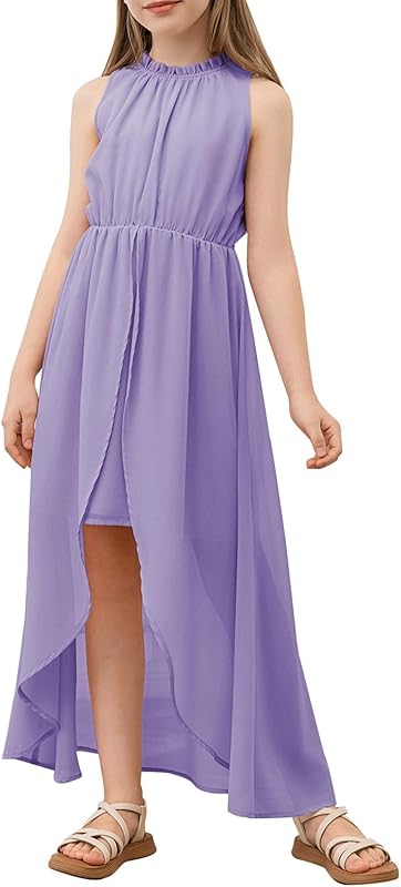 blibean Tween Girls 2024 Dresses Turtleneck Elegant Semi Formal Dress 6-15 Years