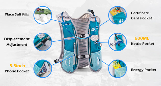 TRIWONDER Running Vest 5L 5.5L Hydration Water Pack Backpack for Women Men Runner Trail Race Marathon Cycling Hiking Jogging