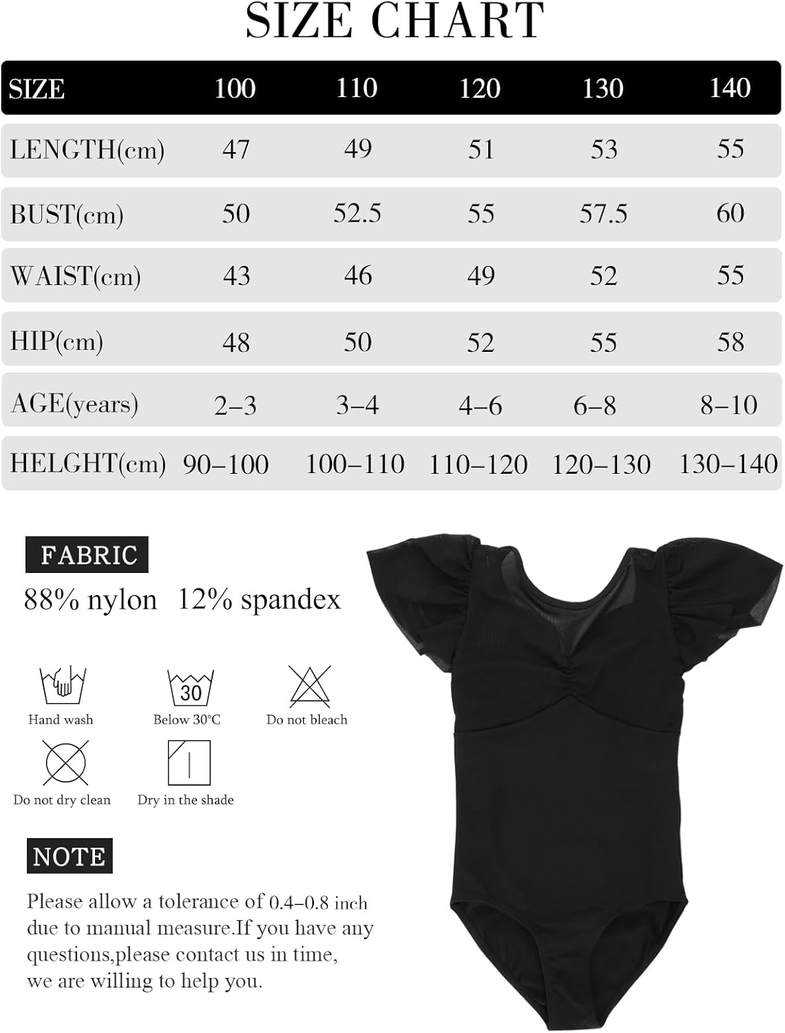 Bezioner Ballet Leotards for Girls,Dance Outfit Puff Sleeve Gymnastics Leotards for Kids 2-10 Years