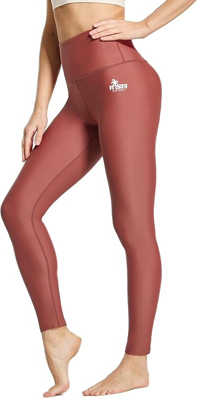 FitsT4 Sports Women's Swimming Leggings UPF 50+ High Waisted with Pockets Swim Pants