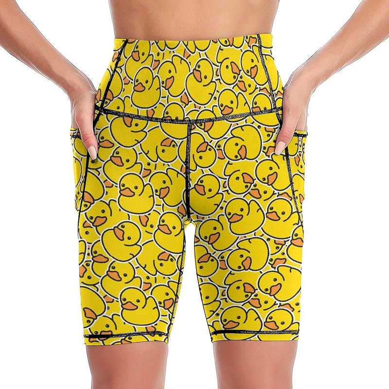 High Waist Workout Yoga Shorts for Women with Pockets Tummy Control Yoga Leggings Running Gym Biker Shorts